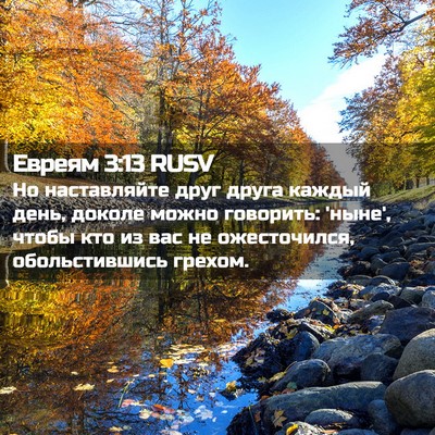 Picture 02 - Евреям 3:13 RUSV - Но наставляйте друг друга - Bible Verse Picture