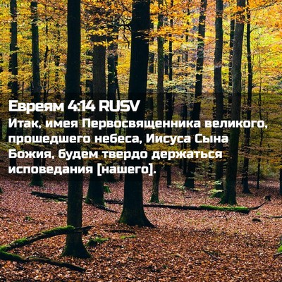 Picture 02 - Евреям 4:14 RUSV - Итак, имея Первосвященника - Bible Verse Picture