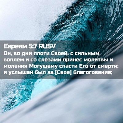 Picture 02 - Евреям 5:7 RUSV - Он, во дни плоти Своей, с - Bible Verse Picture