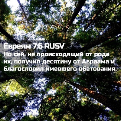 Picture 02 - Евреям 7:6 RUSV - Но сей, не происходящий от - Bible Verse Picture