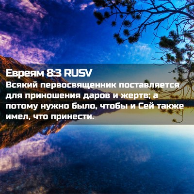 Picture 02 - Евреям 8:3 RUSV - Всякий первосвященник - Bible Verse Picture