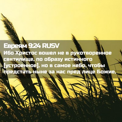 Picture 02 - Евреям 9:24 RUSV - Ибо Христос вошел не в - Bible Verse Picture