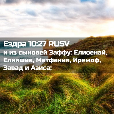 Picture 02 - Ездра 10:27 RUSV - и из сыновей Заффу: - Bible Verse Picture