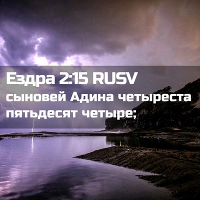 Picture 02 - Ездра 2:15 RUSV - сыновей Адина четыреста - Bible Verse Picture