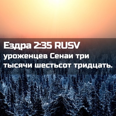 Picture 02 - Ездра 2:35 RUSV - уроженцев Сенаи три тысячи - Bible Verse Picture