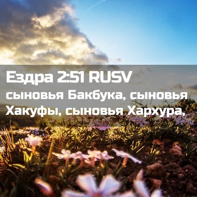 Picture 02 - Ездра 2:51 RUSV - сыновья Бакбука, сыновья - Bible Verse Picture