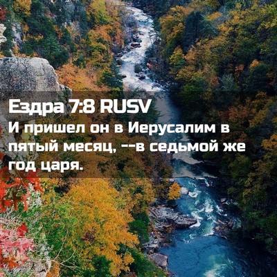 Picture 02 - Ездра 7:8 RUSV - И пришел он в Иерусалим в - Bible Verse Picture