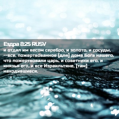Picture 02 - Ездра 8:25 RUSV - и отдал им весом серебро, и - Bible Verse Picture