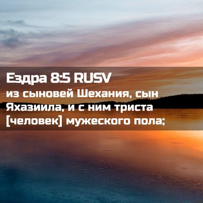 Picture 02 - Ездра 8:5 RUSV - из сыновей Шехания, сын - Bible Verse Picture