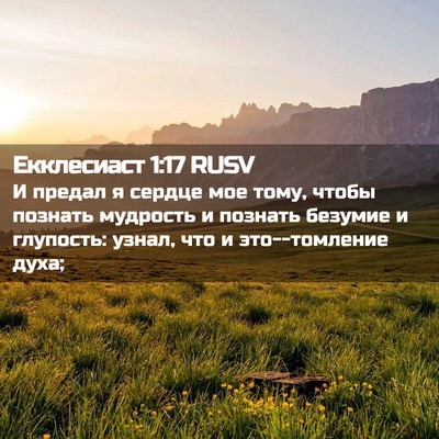 Picture 02 - Екклесиаст 1:17 RUSV - И предал я сердце мое тому, - Bible Verse Picture