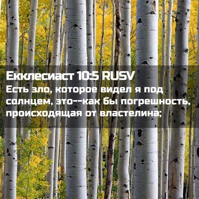 Picture 02 - Екклесиаст 10:5 RUSV - Есть зло, которое видел я - Bible Verse Picture