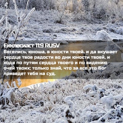 Picture 02 - Екклесиаст 11:9 RUSV - Веселись, юноша, в юности - Bible Verse Picture