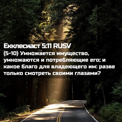Picture 02 - Екклесиаст 5:11 RUSV - (5-10) Умножается имущество, - Bible Verse Picture