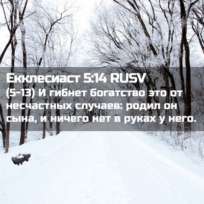 Picture 02 - Екклесиаст 5:14 RUSV - (5-13) И гибнет богатство это - Bible Verse Picture
