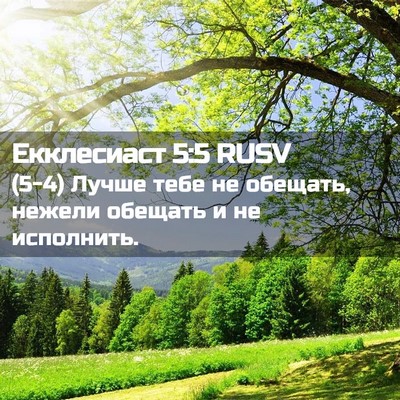 Picture 02 - Екклесиаст 5:5 RUSV - (5-4) Лучше тебе не обещать, - Bible Verse Picture