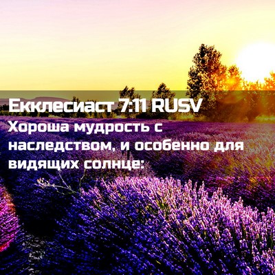 Picture 02 - Екклесиаст 7:11 RUSV - Хороша мудрость с - Bible Verse Picture