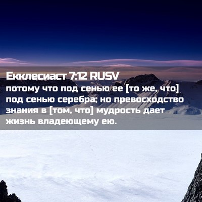 Picture 02 - Екклесиаст 7:12 RUSV - потому что под сенью ее [то - Bible Verse Picture