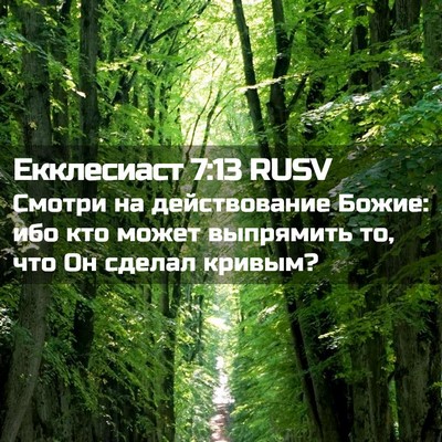 Picture 02 - Екклесиаст 7:13 RUSV - Смотри на действование - Bible Verse Picture
