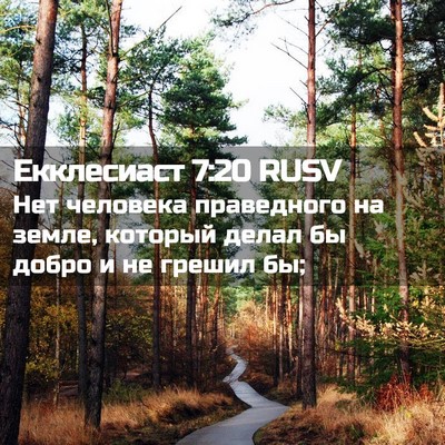 Picture 02 - Екклесиаст 7:20 RUSV - Нет человека праведного на - Bible Verse Picture