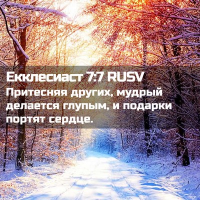 Picture 02 - Екклесиаст 7:7 RUSV - Притесняя других, мудрый - Bible Verse Picture