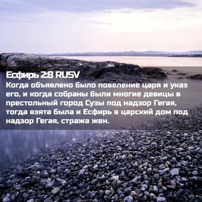 Picture 02 - Есфирь 2:8 RUSV - Когда объявлено было - Bible Verse Picture