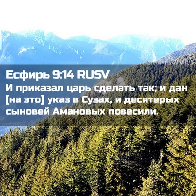 Picture 02 - Есфирь 9:14 RUSV - И приказал царь сделать - Bible Verse Picture
