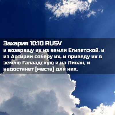 Picture 02 - Захария 10:10 RUSV - и возвращу их из земли - Bible Verse Picture