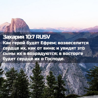 Picture 02 - Захария 10:7 RUSV - Как герой будет Ефрем; - Bible Verse Picture
