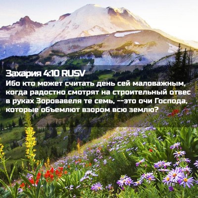 Picture 02 - Захария 4:10 RUSV - Ибо кто может считать день - Bible Verse Picture