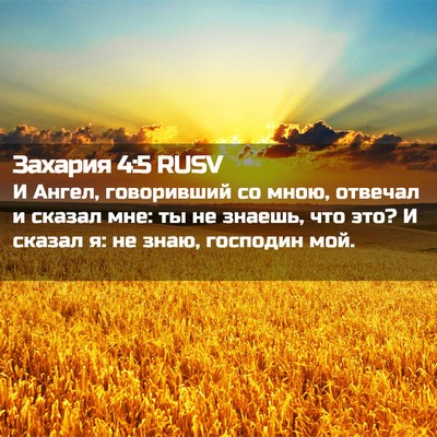 Picture 02 - Захария 4:5 RUSV - И Ангел, говоривший со - Bible Verse Picture