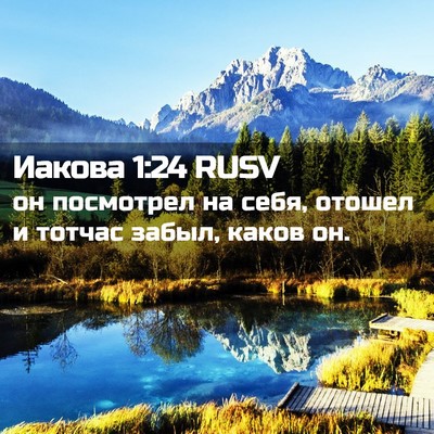 Picture 02 - Иакова 1:24 RUSV - он посмотрел на себя, - Bible Verse Picture