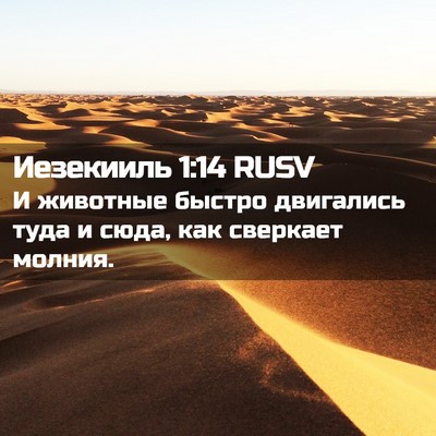 Picture 02 - Иезекииль 1:14 RUSV - И животные быстро - Bible Verse Picture