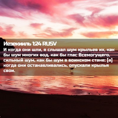 Picture 02 - Иезекииль 1:24 RUSV - И когда они шли, я слышал - Bible Verse Picture