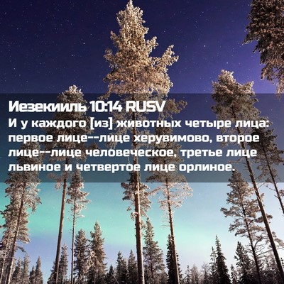 Picture 02 - Иезекииль 10:14 RUSV - И у каждого [из] животных - Bible Verse Picture