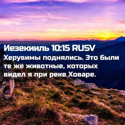 Picture 02 - Иезекииль 10:15 RUSV - Херувимы поднялись. Это - Bible Verse Picture