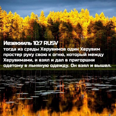 Picture 02 - Иезекииль 10:7 RUSV - тогда из среды Херувимов - Bible Verse Picture