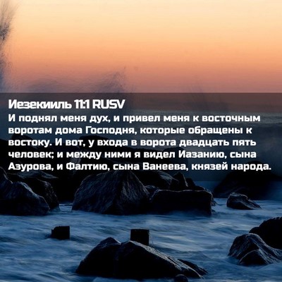 Picture 02 - Иезекииль 11:1 RUSV - И поднял меня дух, и привел - Bible Verse Picture