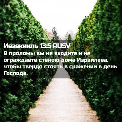 Picture 02 - Иезекииль 13:5 RUSV - В проломы вы не входите и - Bible Verse Picture