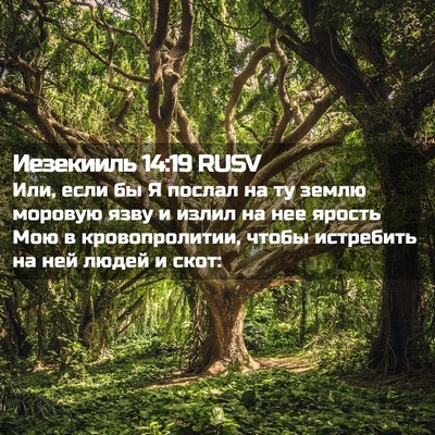 Picture 02 - Иезекииль 14:19 RUSV - Или, если бы Я послал на ту - Bible Verse Picture
