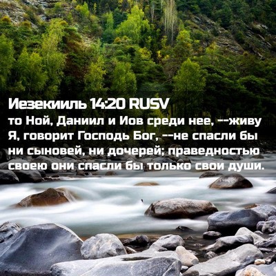 Picture 02 - Иезекииль 14:20 RUSV - то Ной, Даниил и Иов среди - Bible Verse Picture
