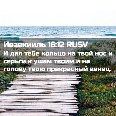 Picture 02 - Иезекииль 16:12 RUSV - И дал тебе кольцо на твой - Bible Verse Picture