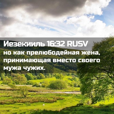 Picture 02 - Иезекииль 16:32 RUSV - но как прелюбодейная жена, - Bible Verse Picture