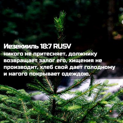 Picture 02 - Иезекииль 18:7 RUSV - никого не притесняет, - Bible Verse Picture