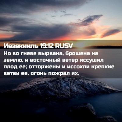 Picture 02 - Иезекииль 19:12 RUSV - Но во гневе вырвана, - Bible Verse Picture