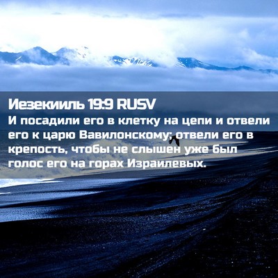Picture 02 - Иезекииль 19:9 RUSV - И посадили его в клетку на - Bible Verse Picture
