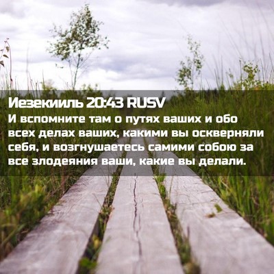 Picture 02 - Иезекииль 20:43 RUSV - И вспомните там о путях - Bible Verse Picture