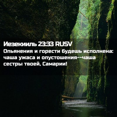 Picture 02 - Иезекииль 23:33 RUSV - Опьянения и горести будешь - Bible Verse Picture