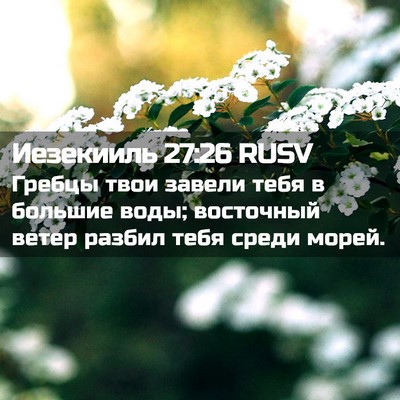 Picture 02 - Иезекииль 27:26 RUSV - Гребцы твои завели тебя в - Bible Verse Picture