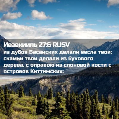 Picture 02 - Иезекииль 27:6 RUSV - из дубов Васанских делали - Bible Verse Picture