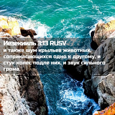 Picture 02 - Иезекииль 3:13 RUSV - и также шум крыльев - Bible Verse Picture